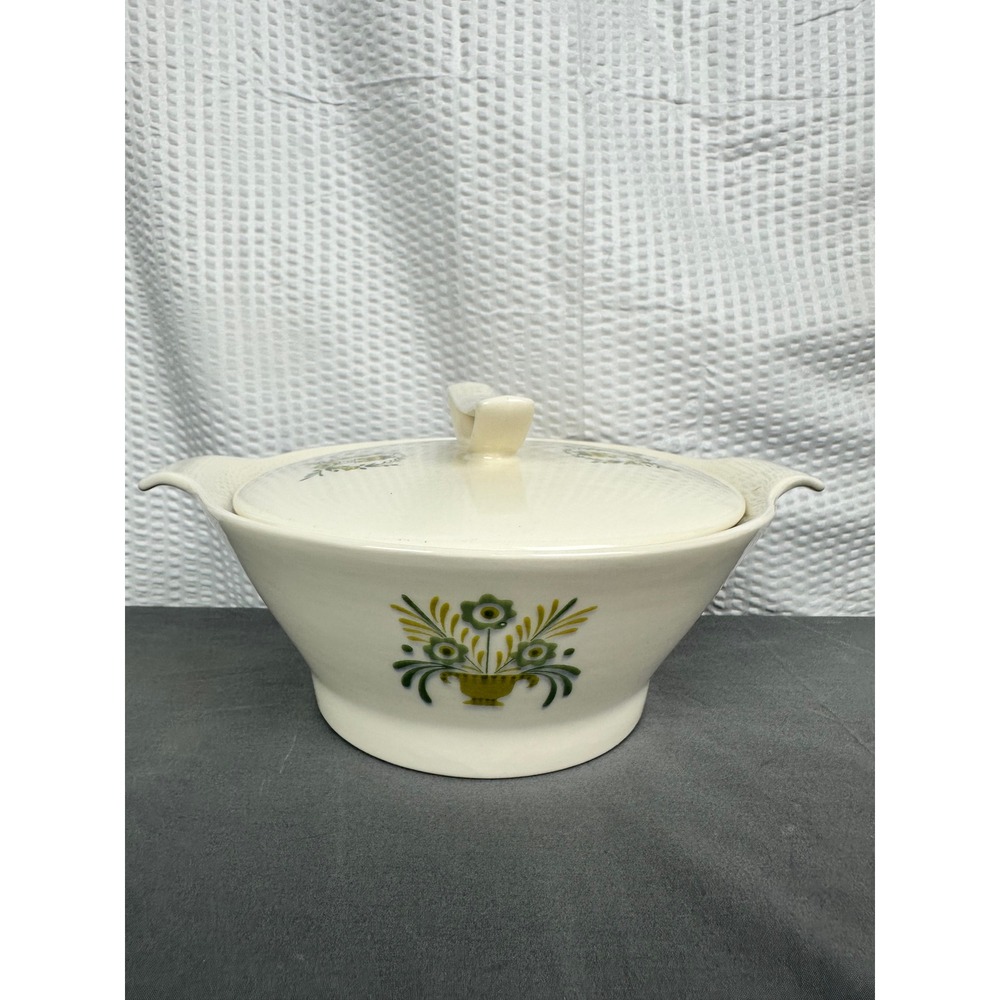 Steubenville Pottery Provincetown Covered Casserole Dish Vintage Floral USA